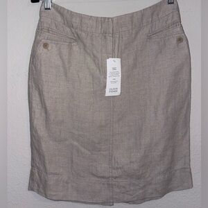 Eileen Fisher Oatmeal Linen Skirt NWT 100% Linen Size XS Retail $158